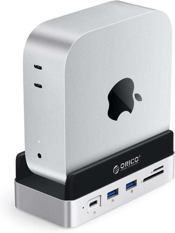 ORICO MiniDock for Mac Mini M4 - 10-in-1 Hub with M.2 SSD Enclosure & Stand